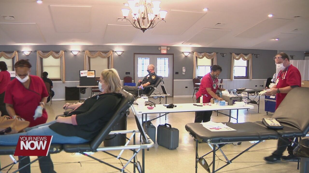 Hancock County law enforcement collect blood donations with Battle of the Badges
